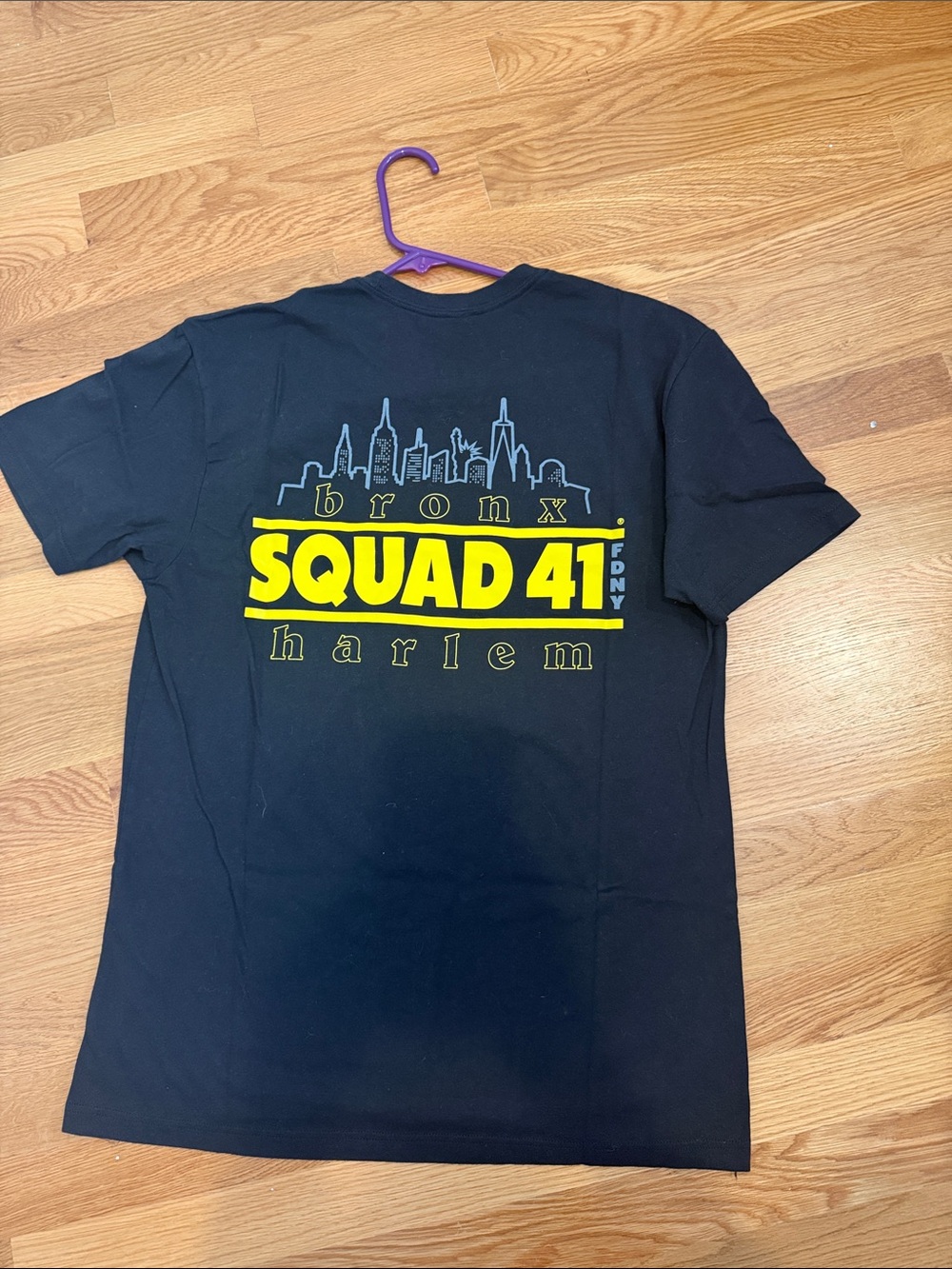 FDNY Black T-Shirt with Yellow 'SQUAD 41' Graphic